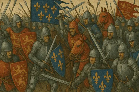 Französische Soldaten der Epoche: Spätmittelalter